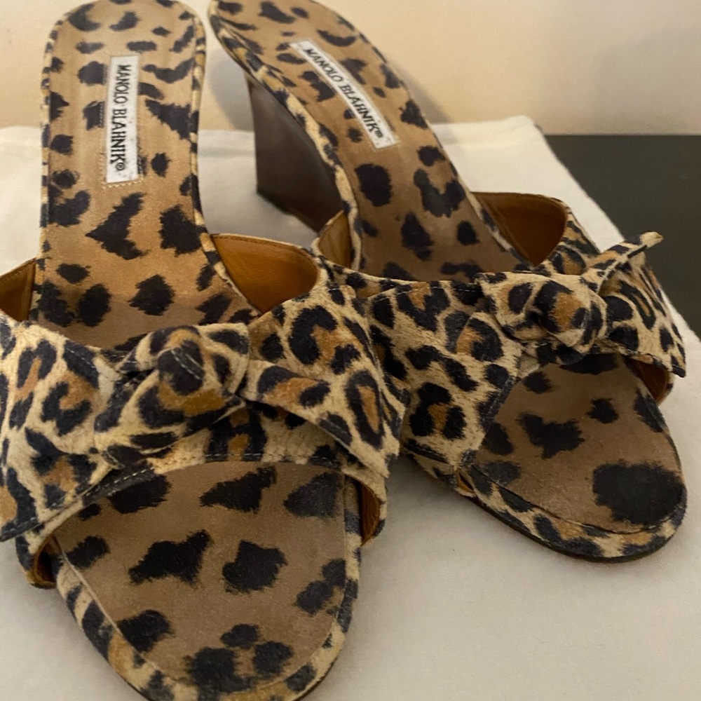 New Manolo Blahnik Leopard Wedges